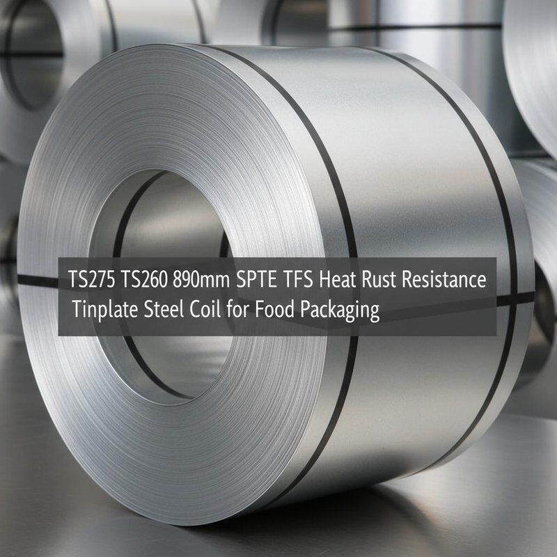 Hitzebeständige Weißblech-Stahlspule TS275 TS260 890 mm SPTE TFS für Lebensmittelverpackungen